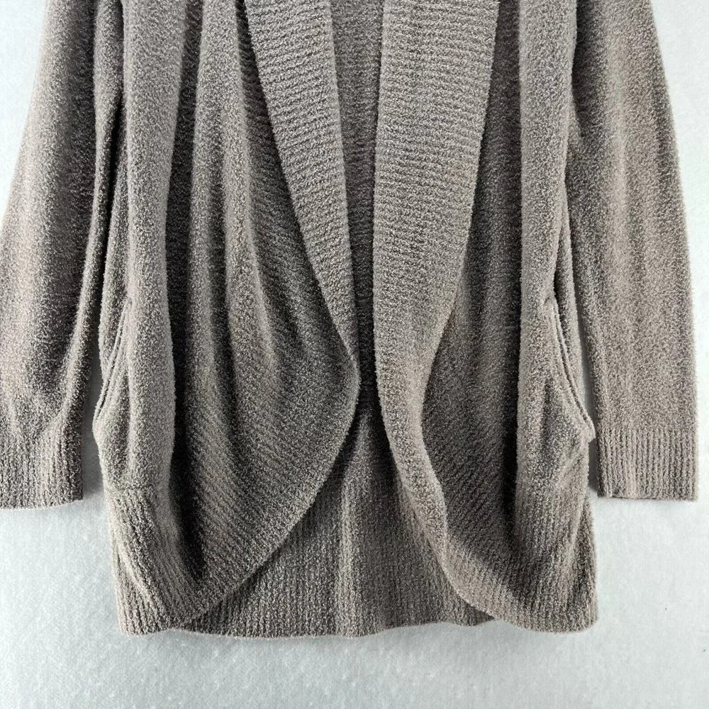 Barefoot Dreams Cardigan Womens M Cozychic Lite Open Front Long Sleeve Beige - Picture 3 of 10